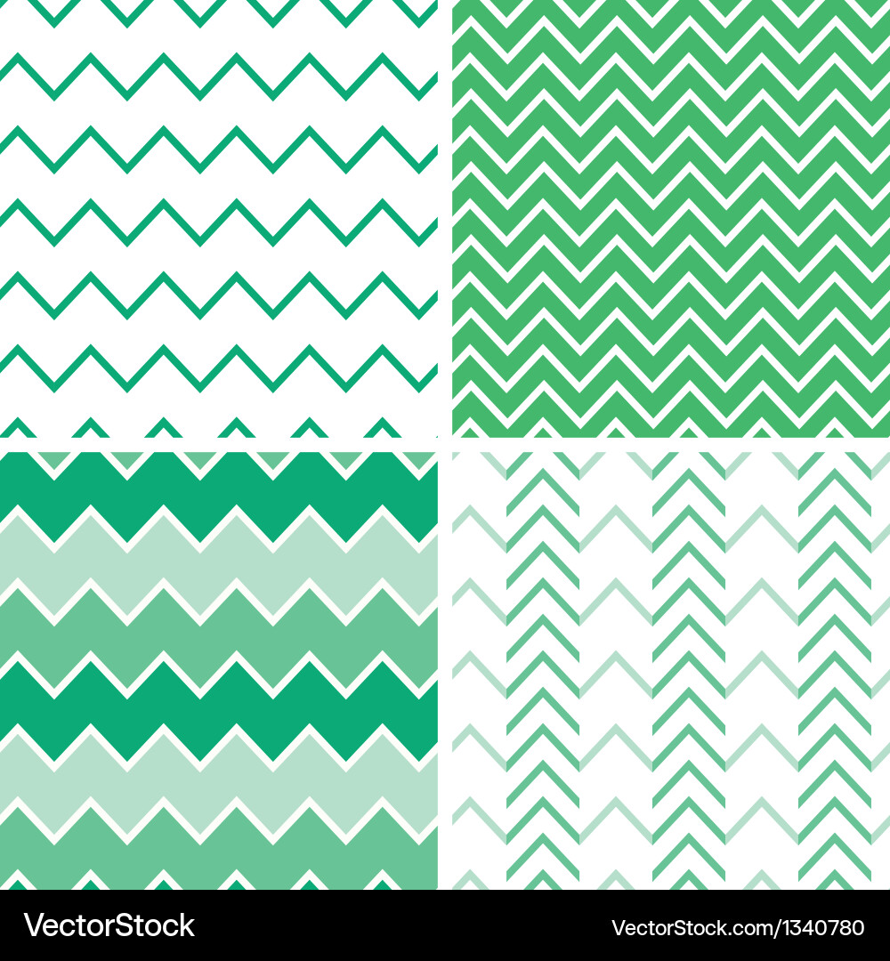 Emerald Chevron Patterns - Set of Four vector image