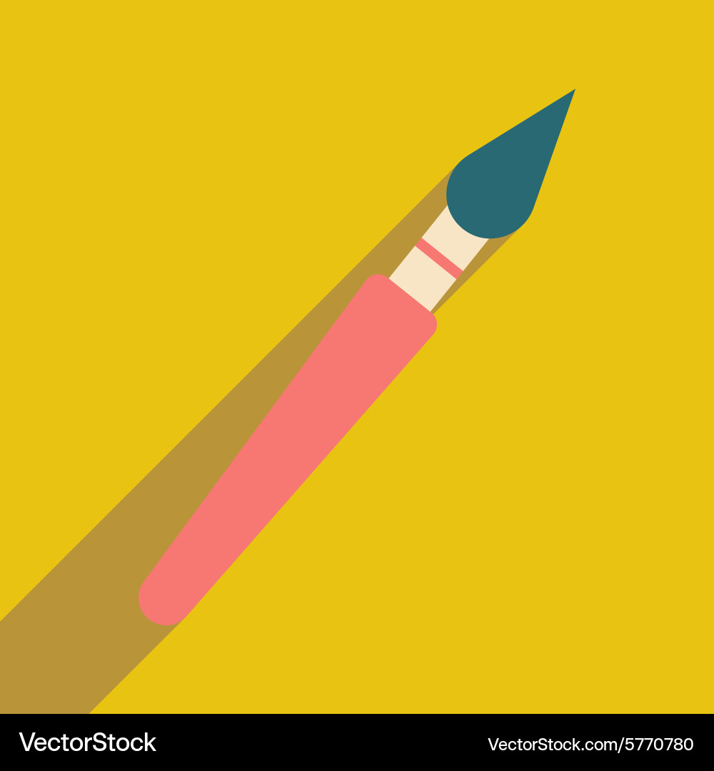 Flat with shadow icon and mobile application brush Vector Image