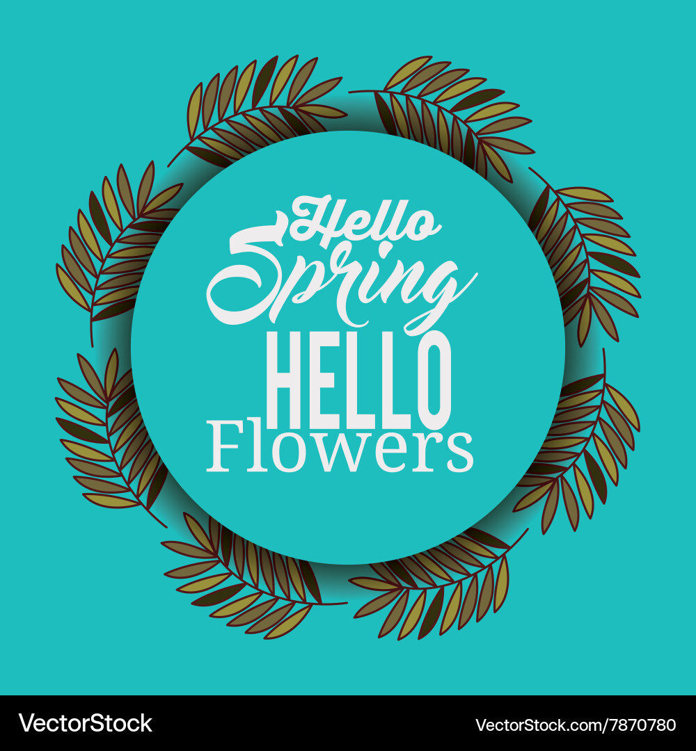 Hello spring design vector image