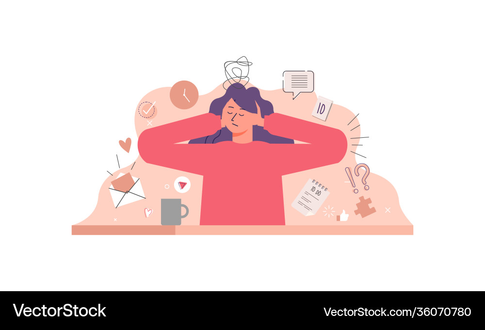 Information Overload & Multitasking vector image
