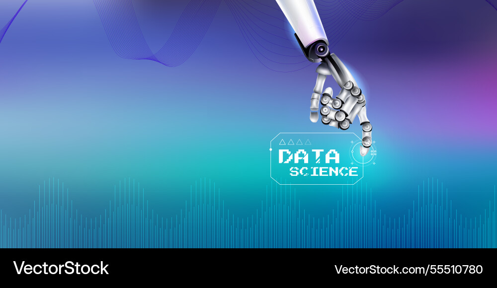 Learning and data management artificial vector image