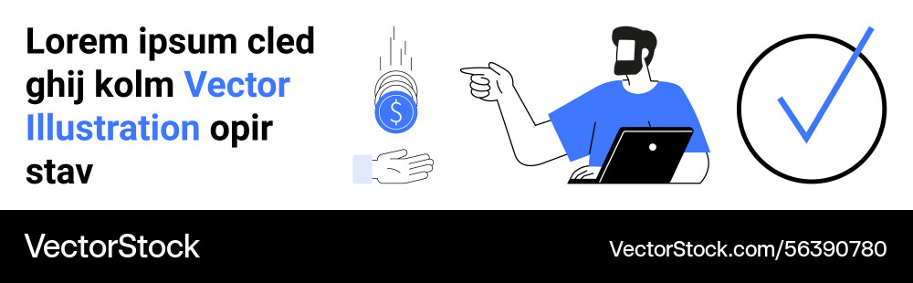Man discussing financial concepts with dropping Man discussing financial concepts with dropping vector image