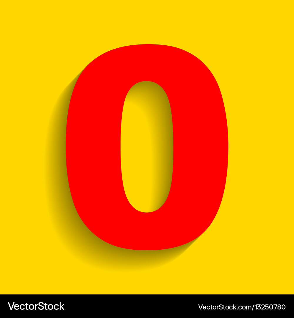 Number 0 sign design template element red Vector Image