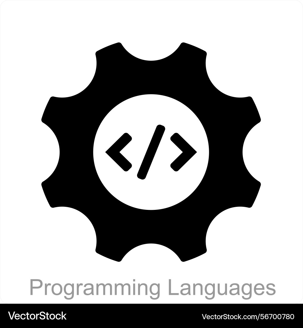 Programming languages and code icon concept vector image