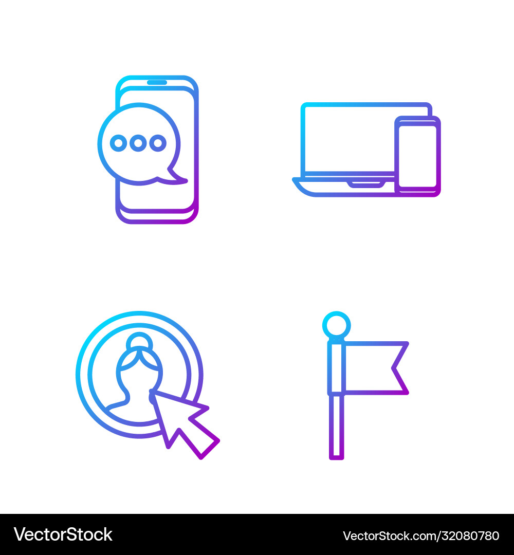 Set line location marker create account screen vector image