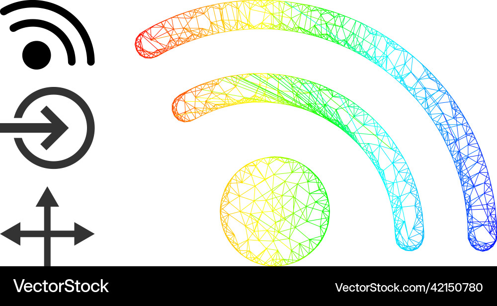 Spectrum gradient irregular mesh wi-fi access vector image