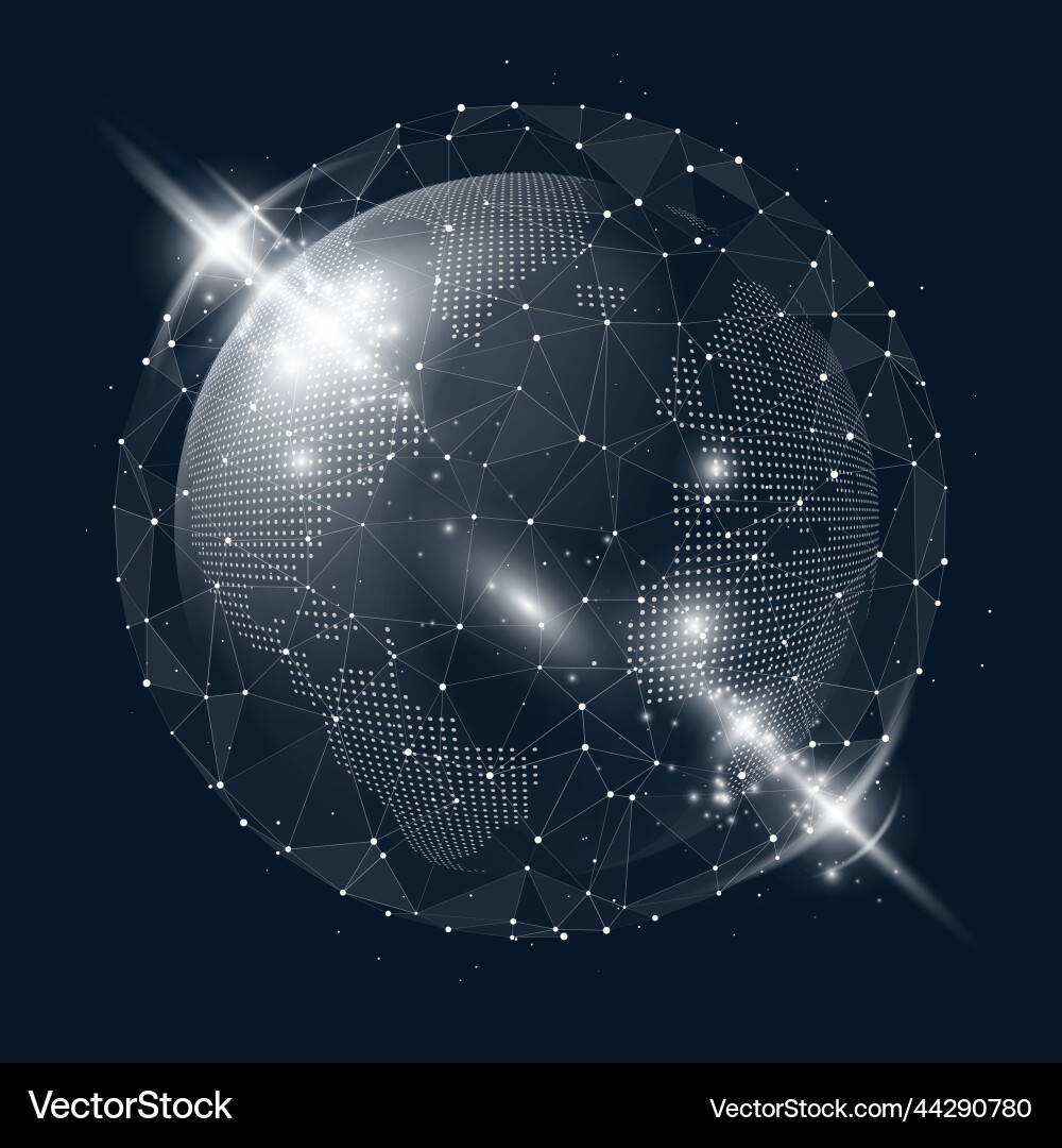 Technology image of globe Technology image of globe vector image