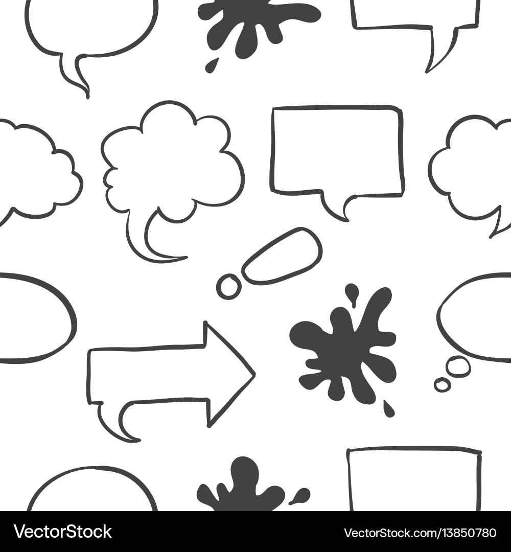 Text balloon pattern style collection vector image