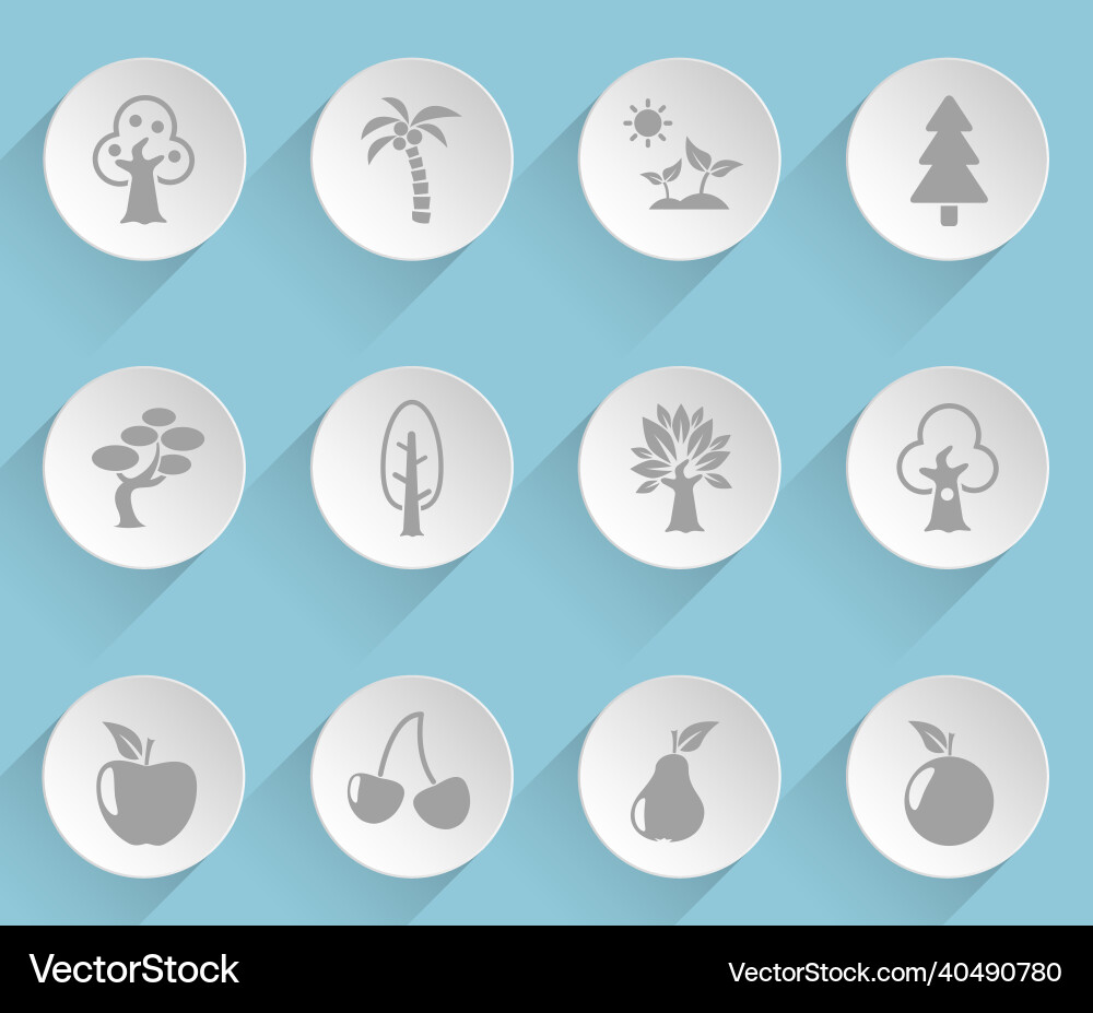 Trees web icons Vector Image