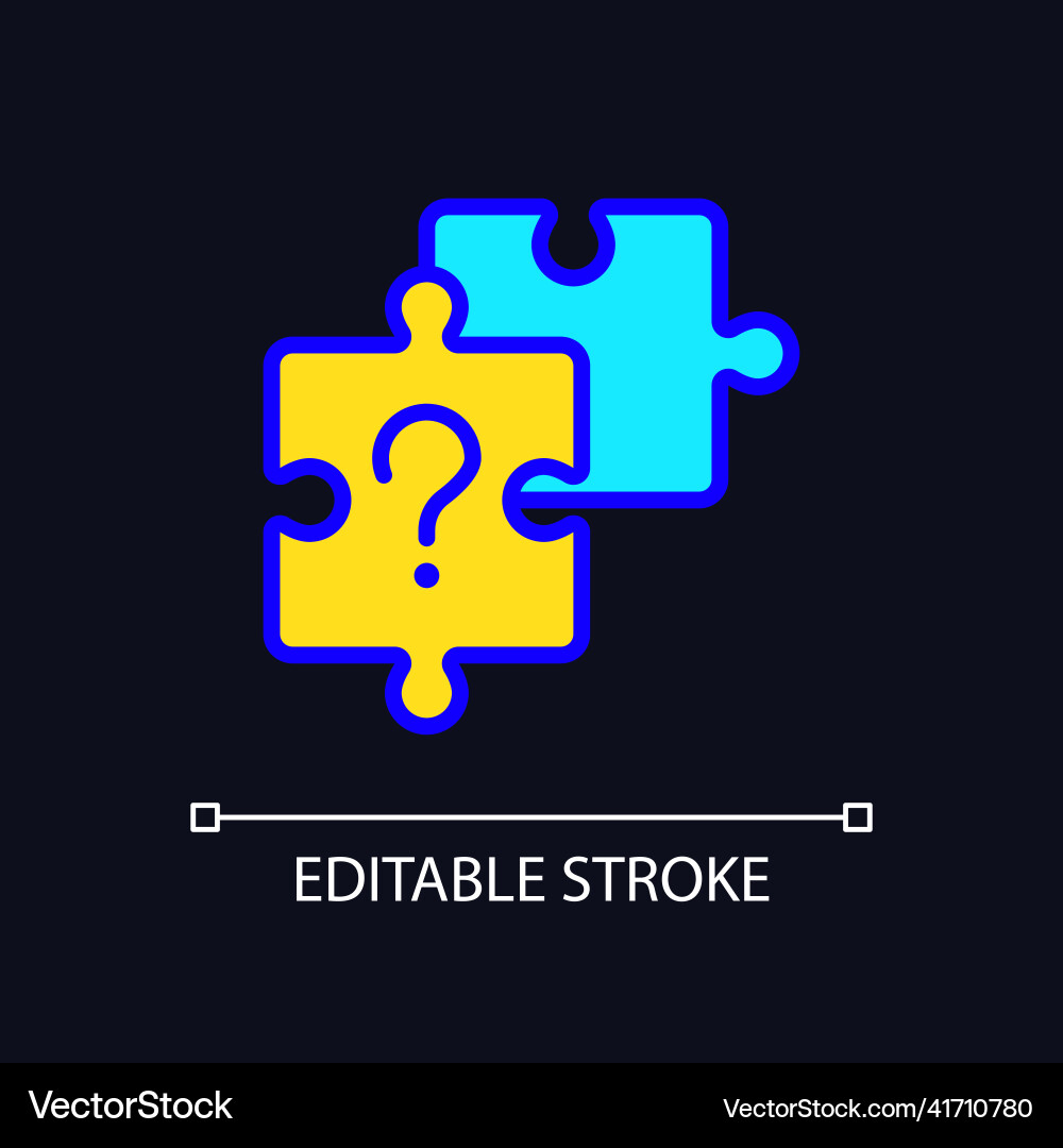 Unsolved puzzle rgb color icon for dark theme Vector Image