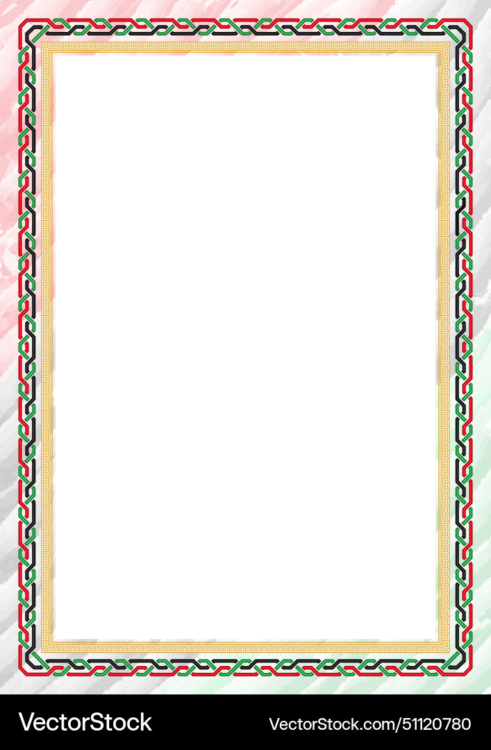 Vertical frame and border with libya flag Vector Image