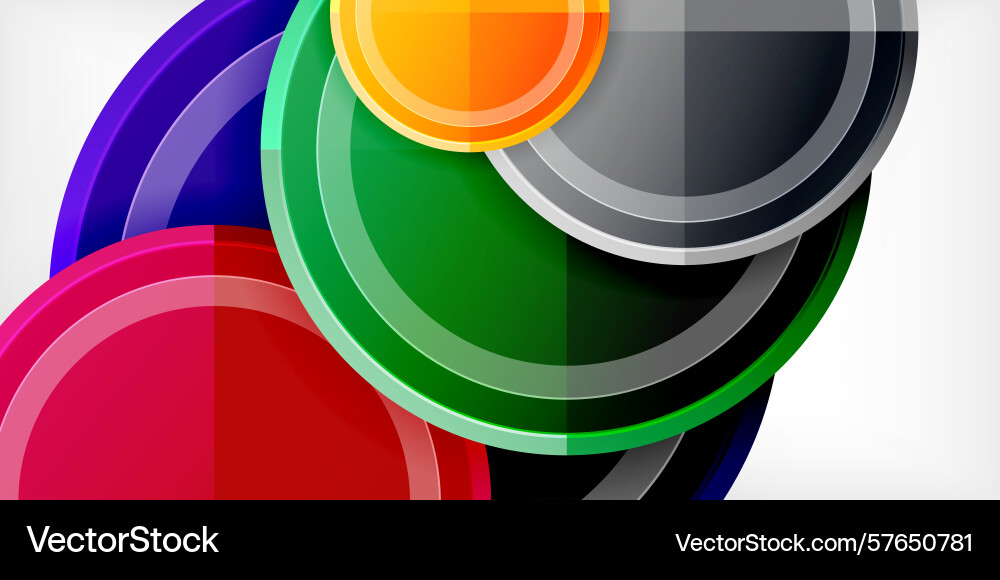 Abstract colorful circles overlap creating Vector Image