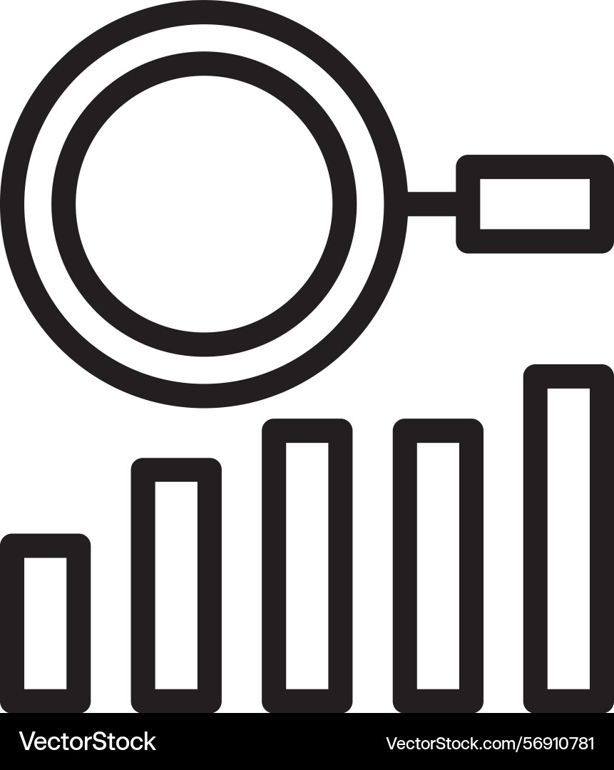 Analysis linear style icon design Vector Image