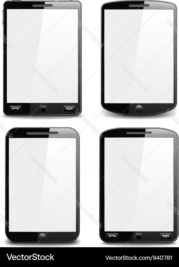 Black Smartphones Collection Vector Image