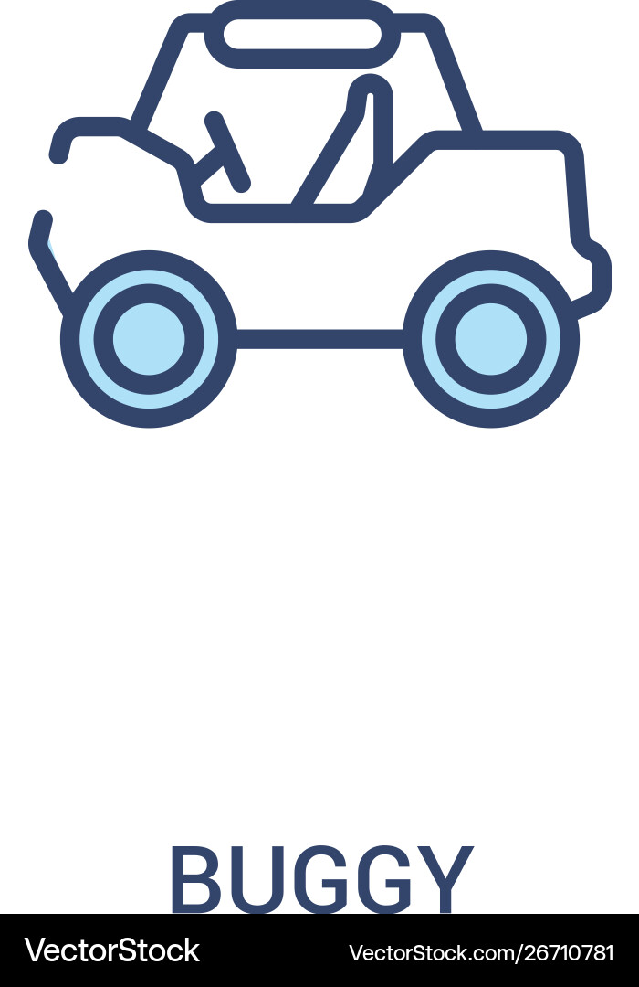 Buggy concept 2 colored icon simple line element Buggy concept 2 colored icon simple line element vector image