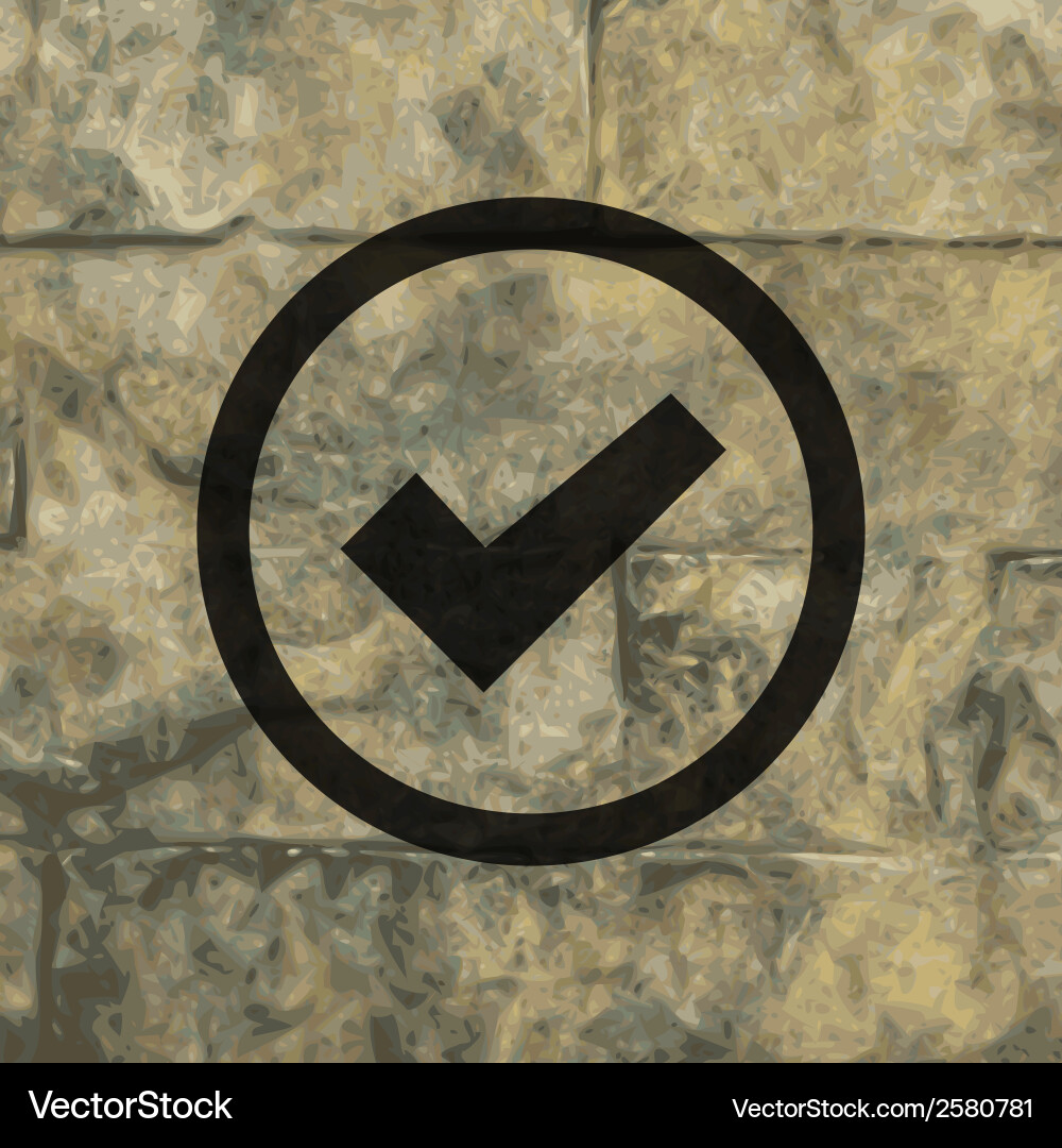 Check mark flat modern web button and space vector image