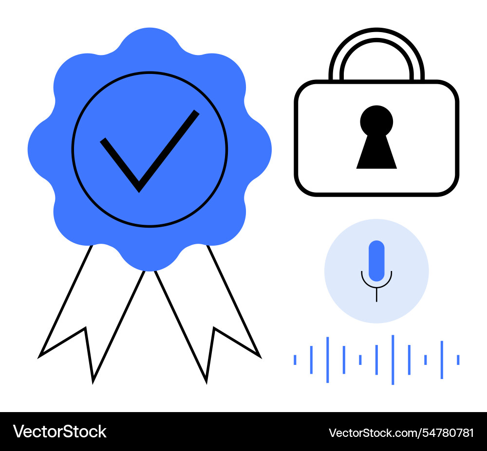 Cybersecurity elements with secure badge padlock Cybersecurity elements with secure badge padlock vector image