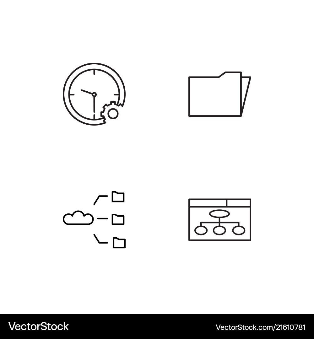 Data analytics linear icons set simple outline vector image