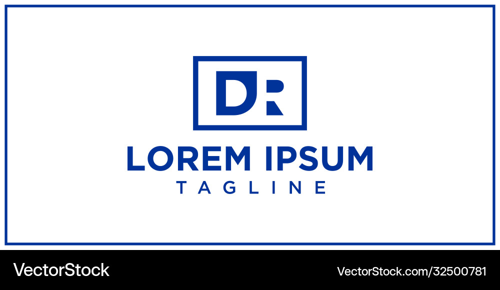 Dr negative space logo Royalty Free Vector Image