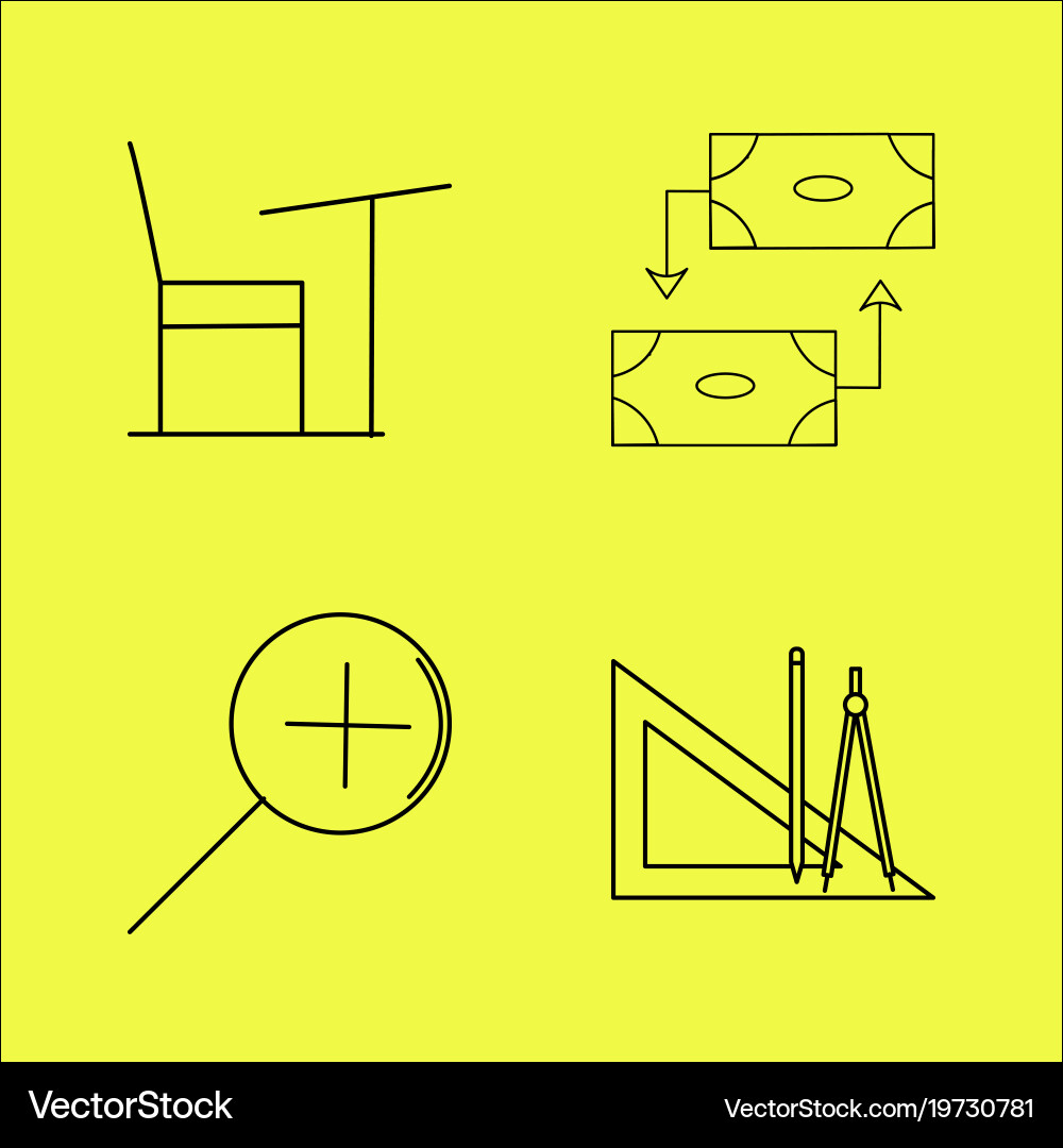 Essential linear icon set Vector Image