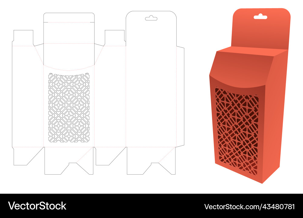 Hanging packaging with stenciled pattern window Vector Image