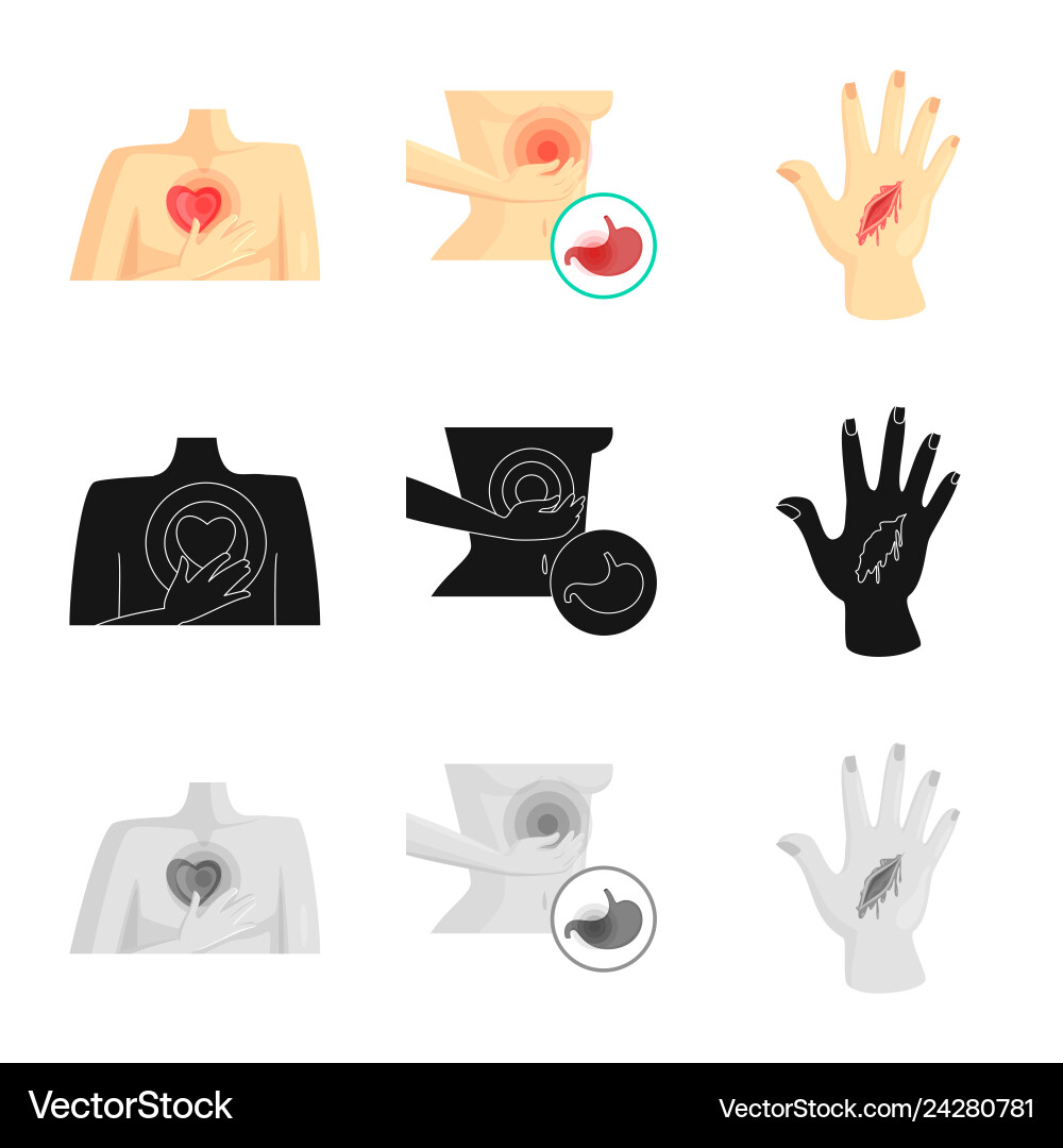 Isolated object of hospital and rendering symbol Isolated object of hospital and rendering symbol vector image