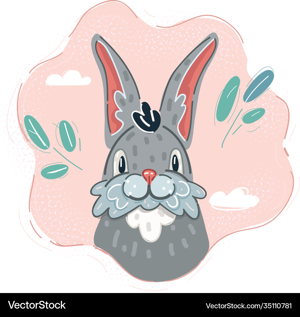 Little rabbit face Royalty Free Vector Image - VectorStock