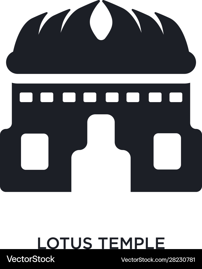 Lotus temple isolated icon simple element from vector image