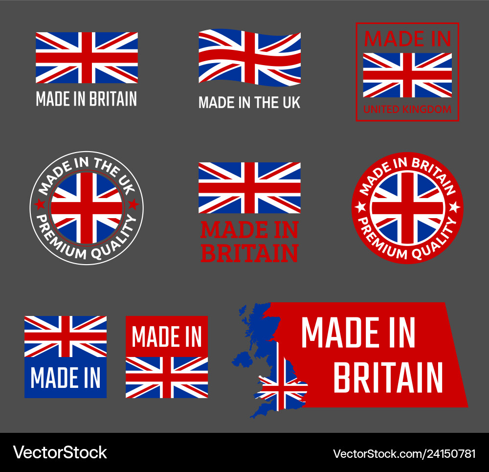 Made in great britain united kingdom product Made in great britain united kingdom product vector image