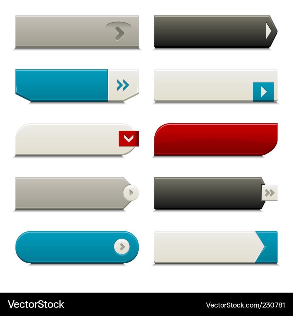 Modern Button Set Vector Image