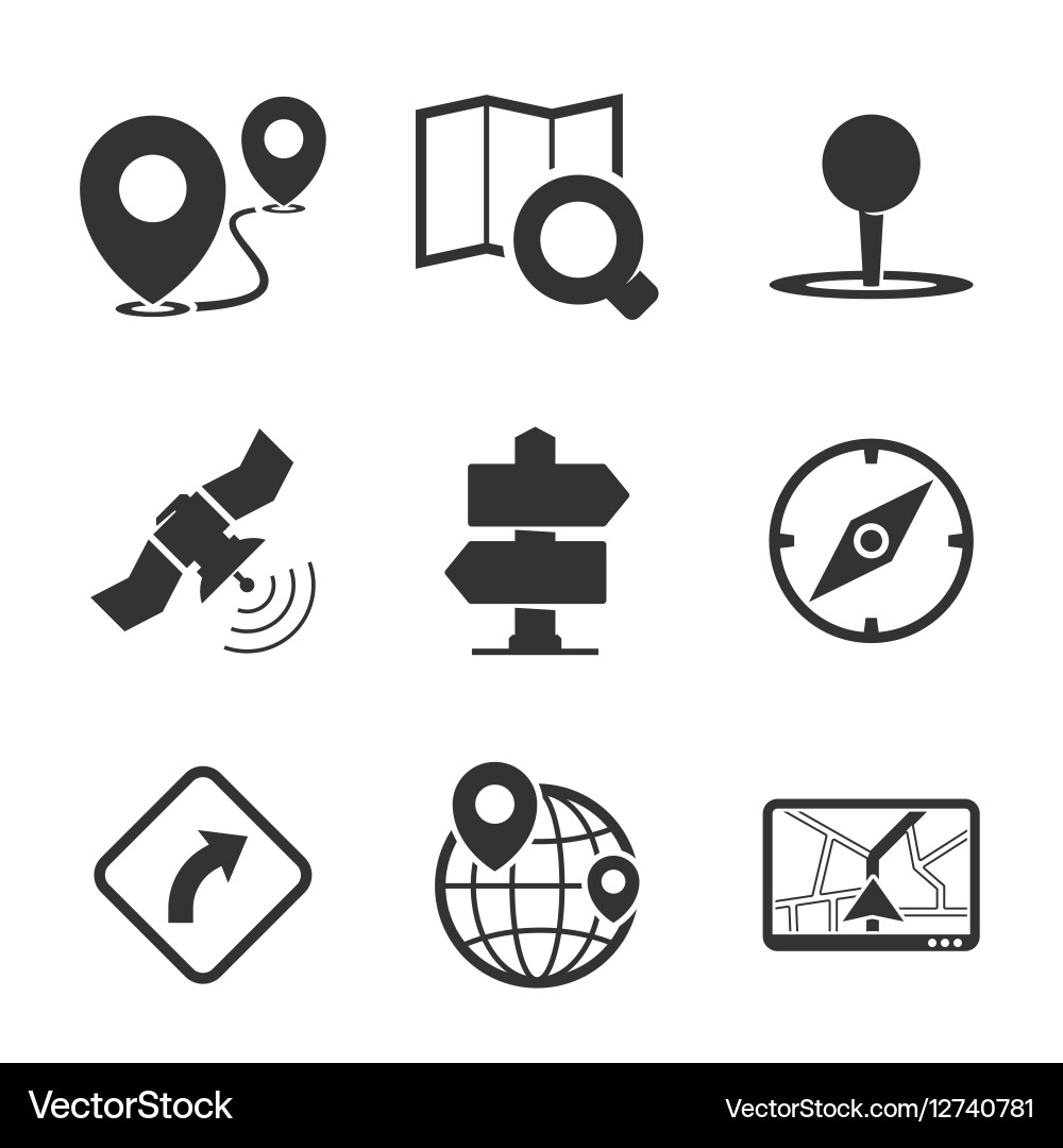 Navigation Icons - Map & Direction vector image