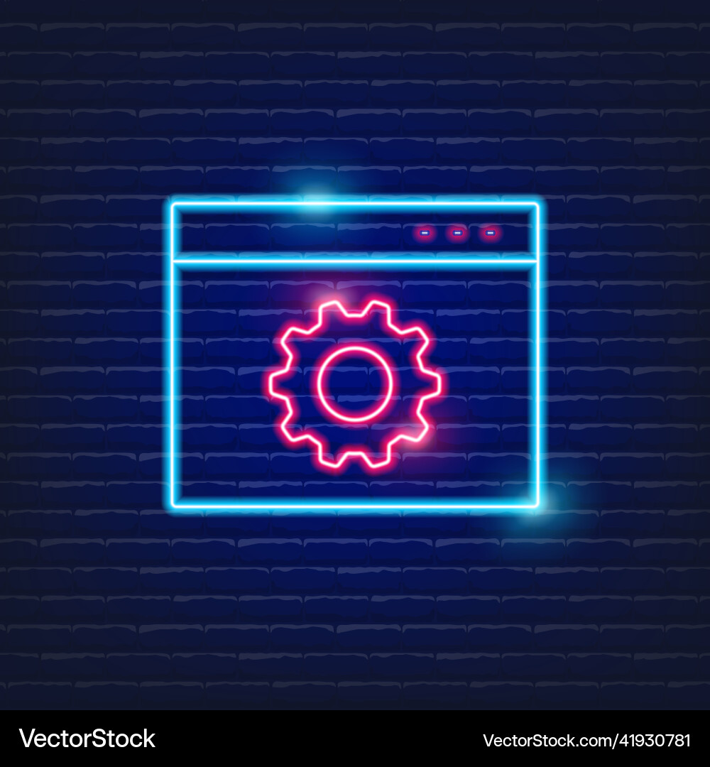 Neon sign web page customization vector image