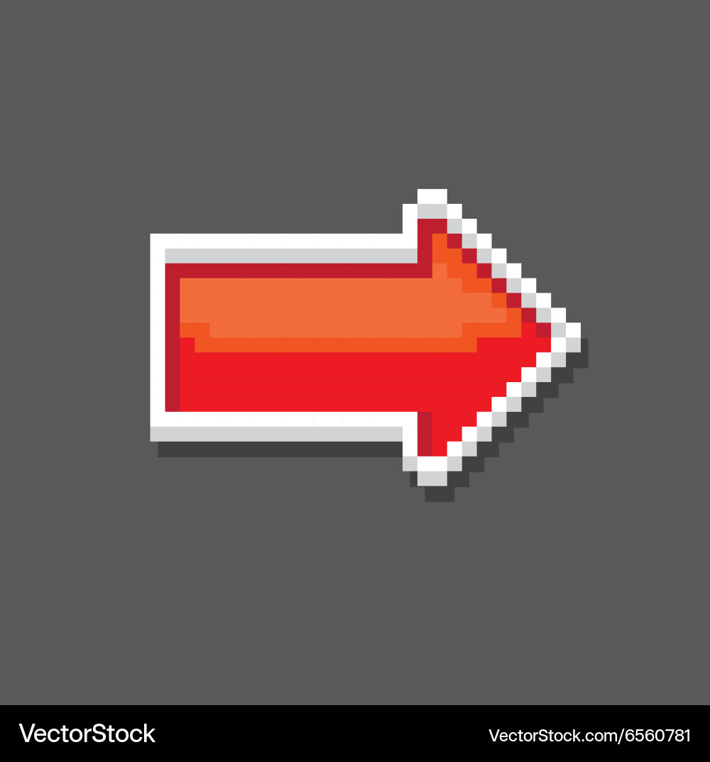 Pixel Red Arrow Button Vector Image