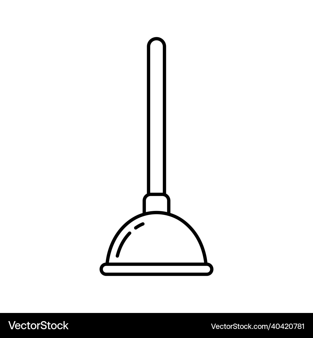 Plunger linear icon Vector Image
