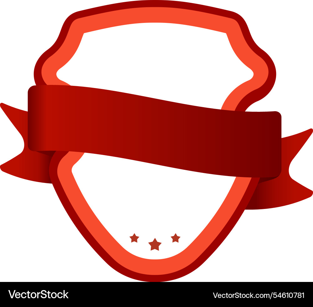 Red ribbon wrapping around an empty shield Red ribbon wrapping around an empty shield vector image
