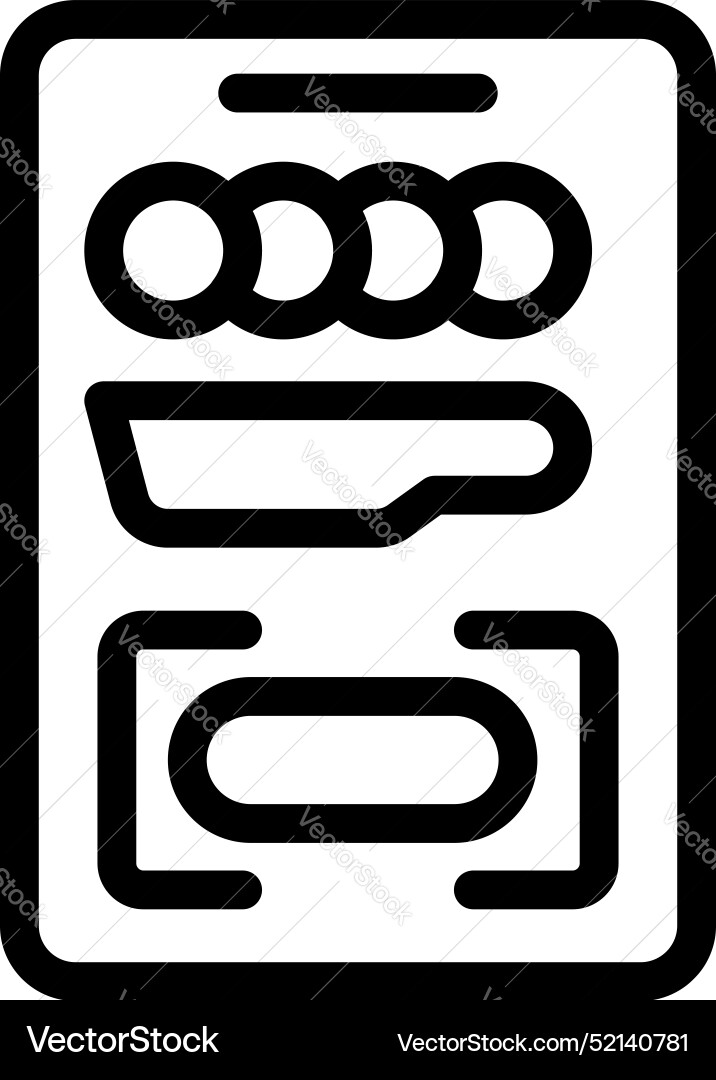 Smartphone showing user interface with scan Smartphone showing user interface with scan vector image