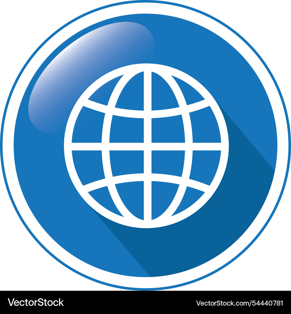 Web icon on blue 3d button Web icon on blue 3d button vector image