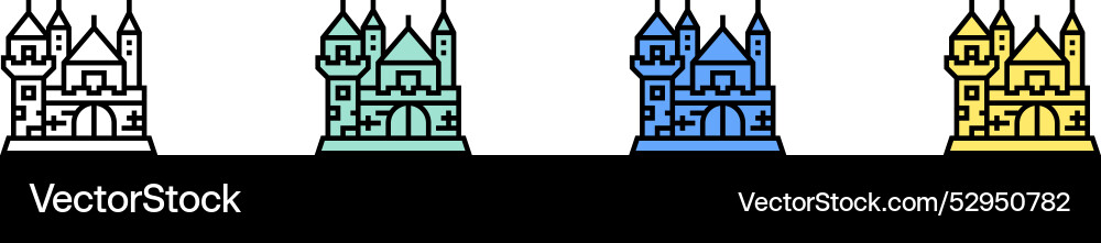 Abandoned house icon outline green blue Abandoned house icon outline green blue vector image