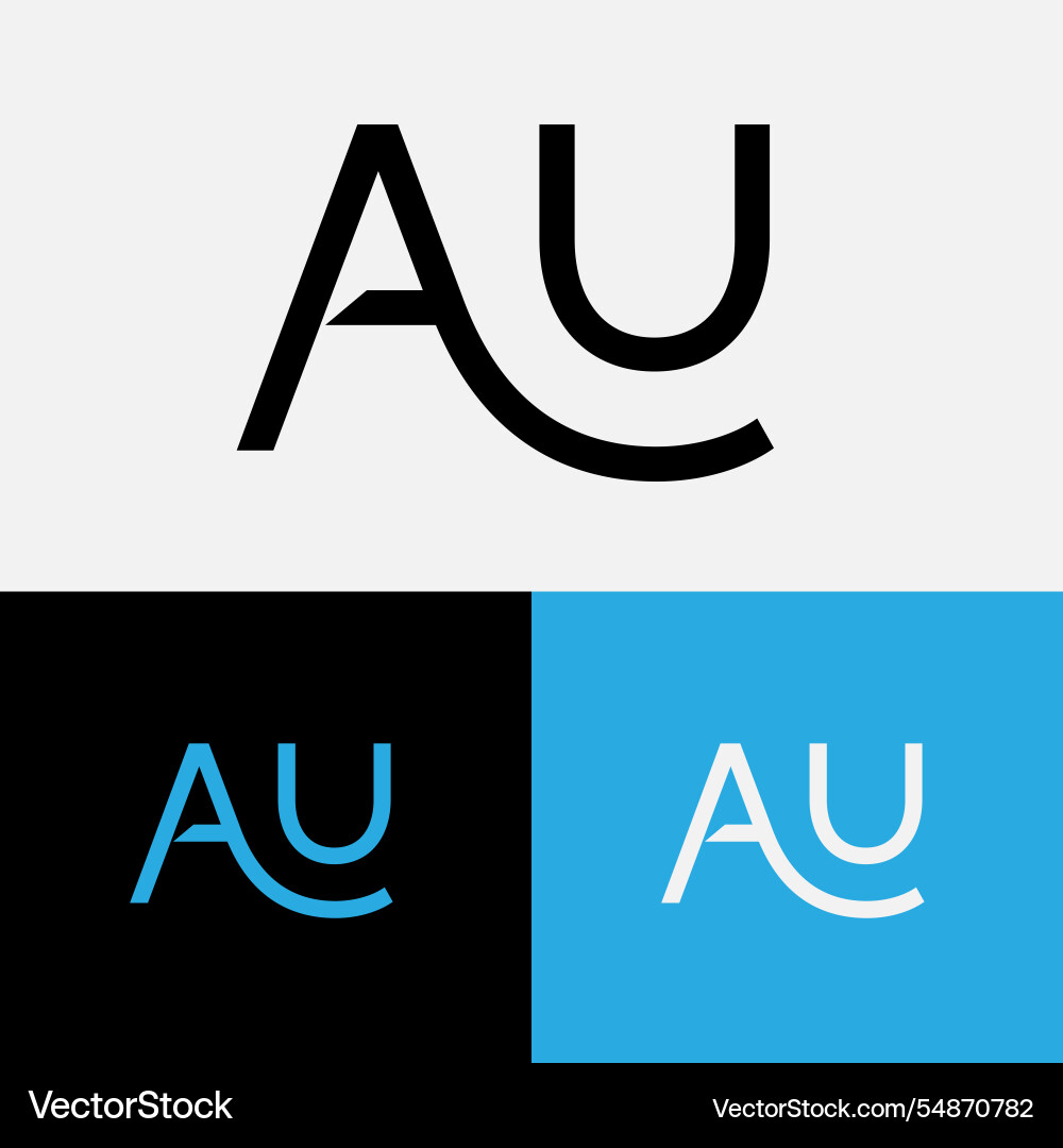 Au initial letter logo symbol design Au initial letter logo symbol design vector image