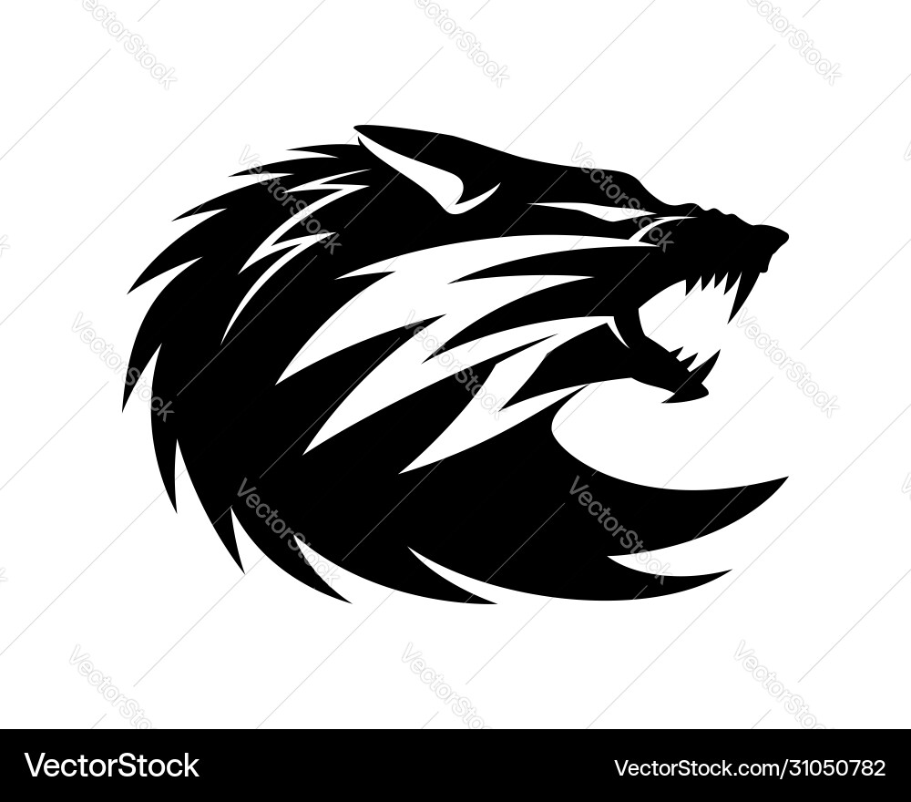 Black wolf sign vector image