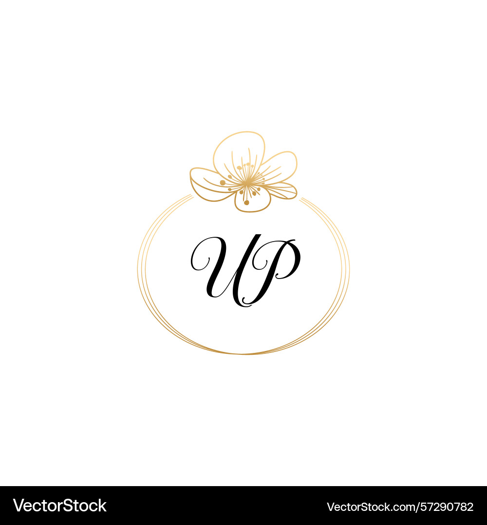 Botanical monogram logos with initial up Vector Image