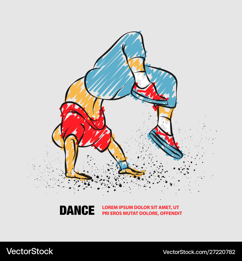 Breakdancer doing a back flip the man is dancing – Royalty-Free