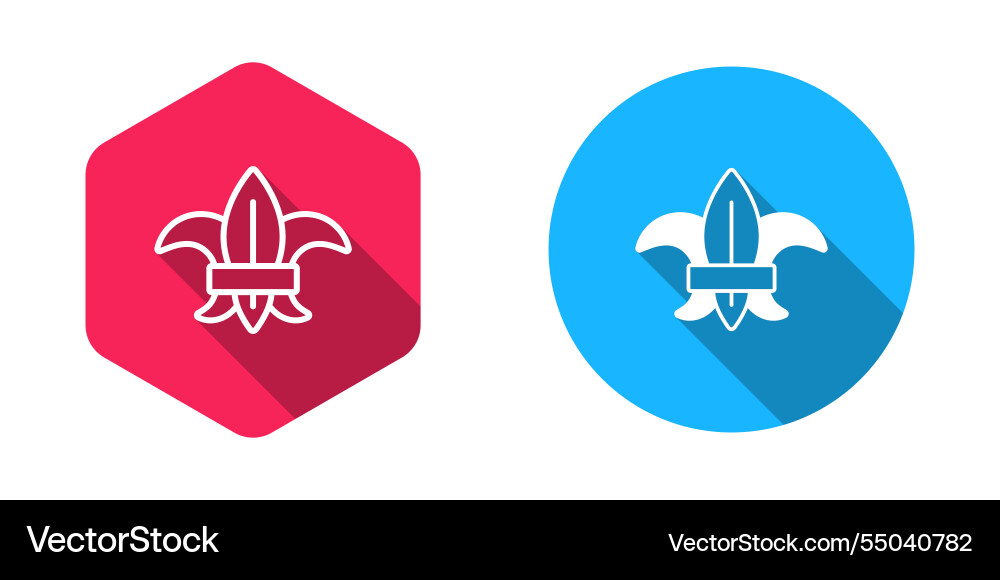 Filled and outline fleur de lys or lily flower Filled and outline fleur de lys or lily flower vector image