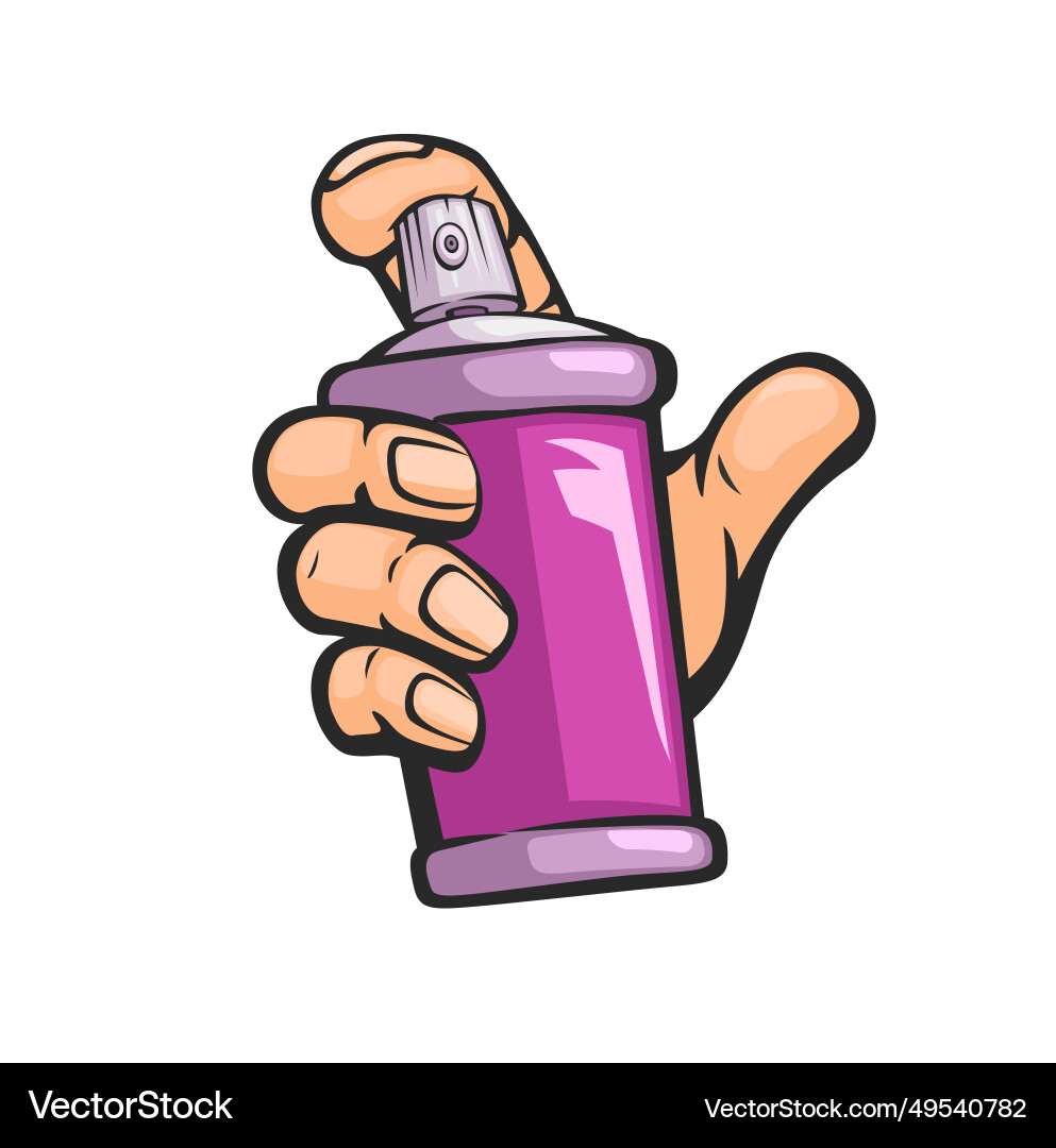 Hand halten Spray Farbe kann Symbol Maskottchen Cartoon Hand halten Spray Farbe kann Symbol Maskottchen Cartoon vektorbild