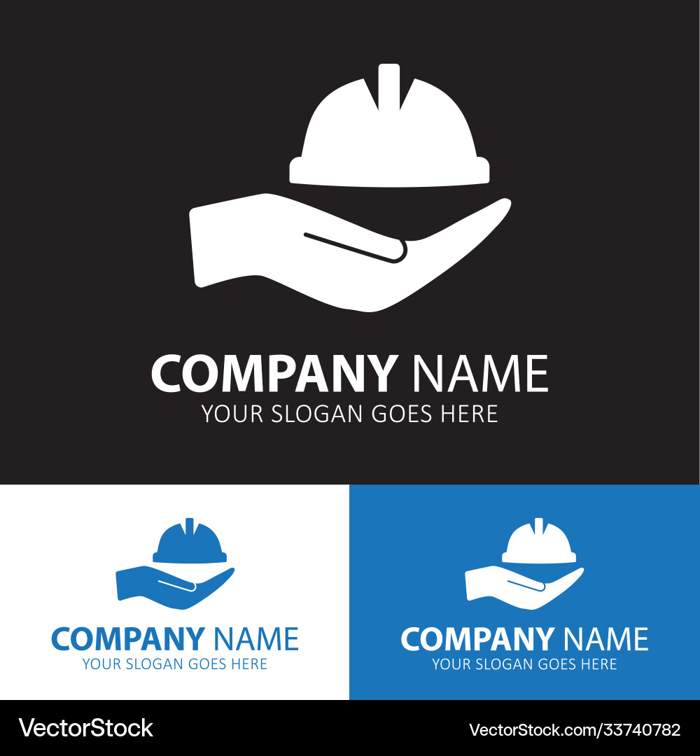 Hardhat with hand icon for web and mobile vector image