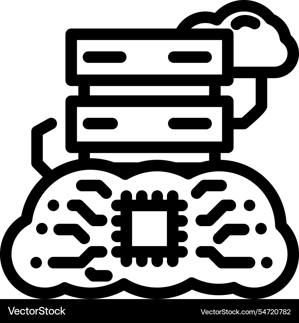 Infrastructure cloud computing line icon Vector Image