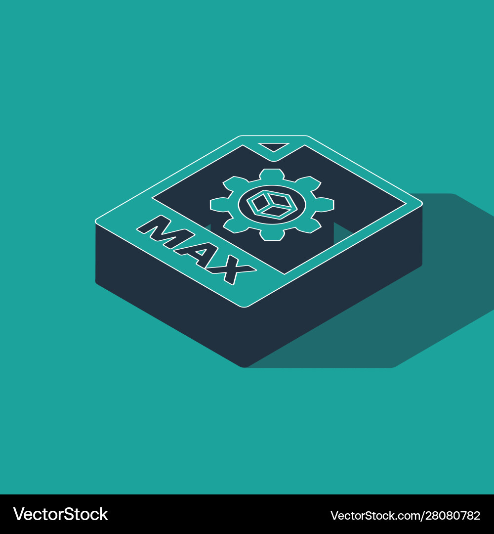Isometric max file document download button Isometric max file document download button vector image
