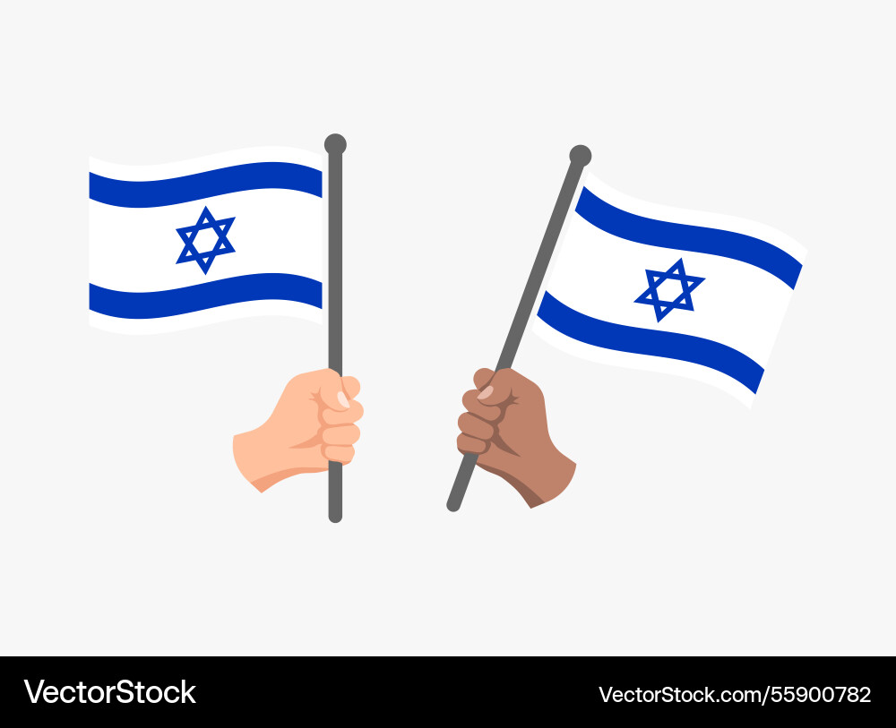 Israel Flagge in Hand Icons gesetzt national Israel Flagge in Hand Icons gesetzt national vektorbild