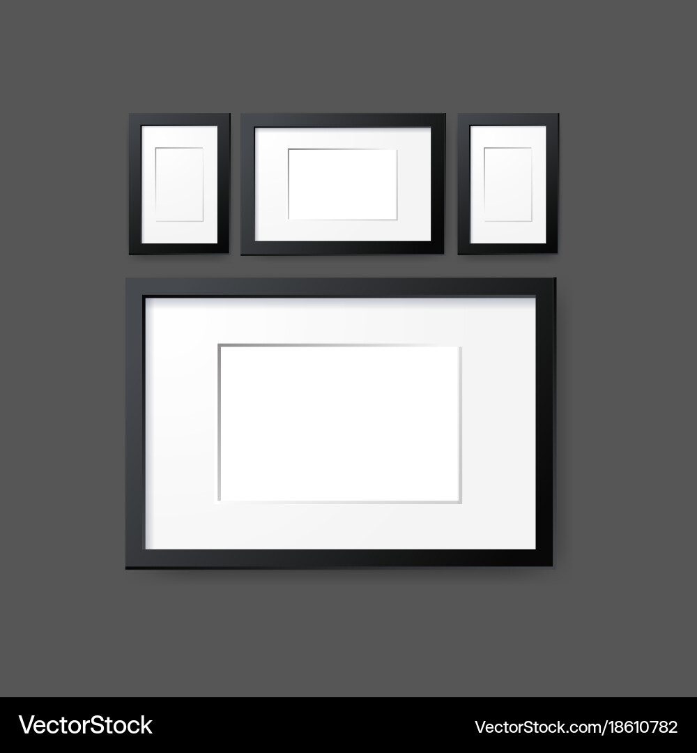 Modern Wall Frame Mockup - Empty Frames Layout vector image