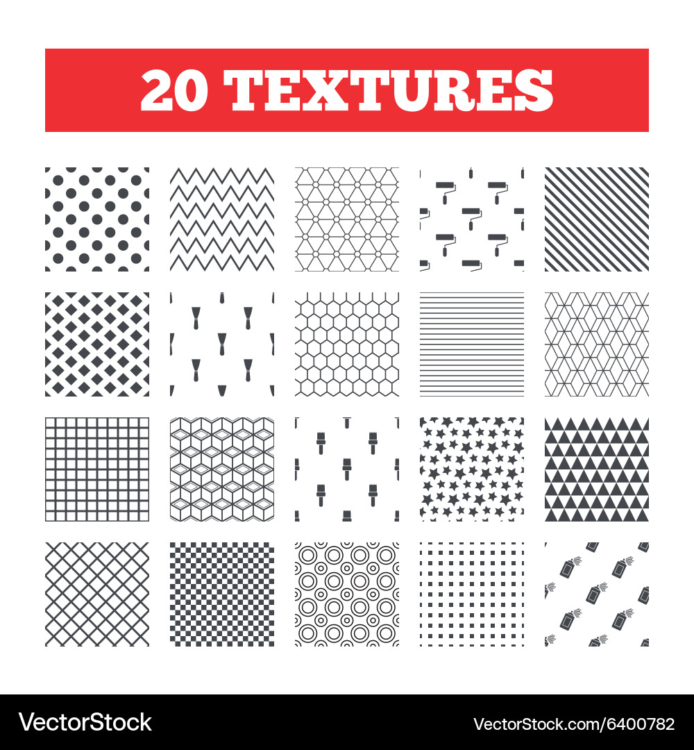 Paint Tools & Texture Patterns vector image